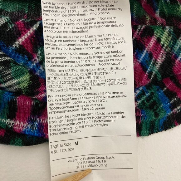 M Missoni Multicolor Patterned Top Size M Viscose Wool Long Sleeve Lightweight - Picture 11 of 12